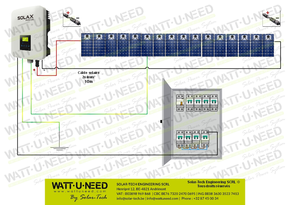 Kit 16 panneaux autoconsommation - réinjection 5000w sans stockage